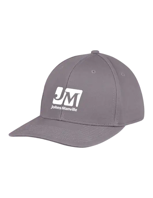 Premium Modern Structured Twill Charcoal Snapback Cap w/Johns Manville Logo