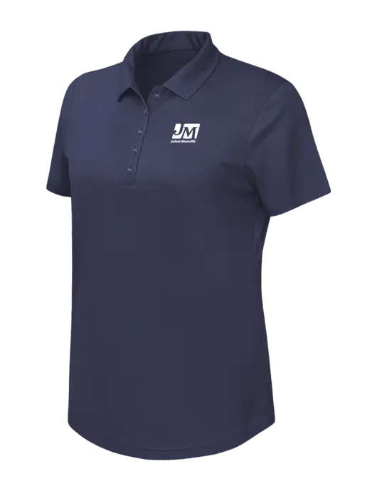 Callaway Womens Birdseye Navy Polo w/Johns Manville Logo