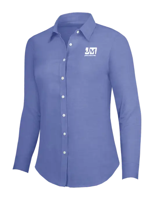 Navy Womens SuperPro Oxford Shirt w/Johns Manville Logo