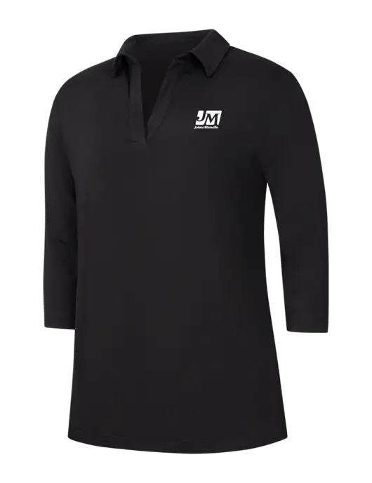 Womens Black Luxe Knit Tunic w/Johns Manville Logo