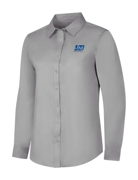 Light Grey Womens Long Sleeve Superpro React Twill Shirt w/Johns Manville Logo