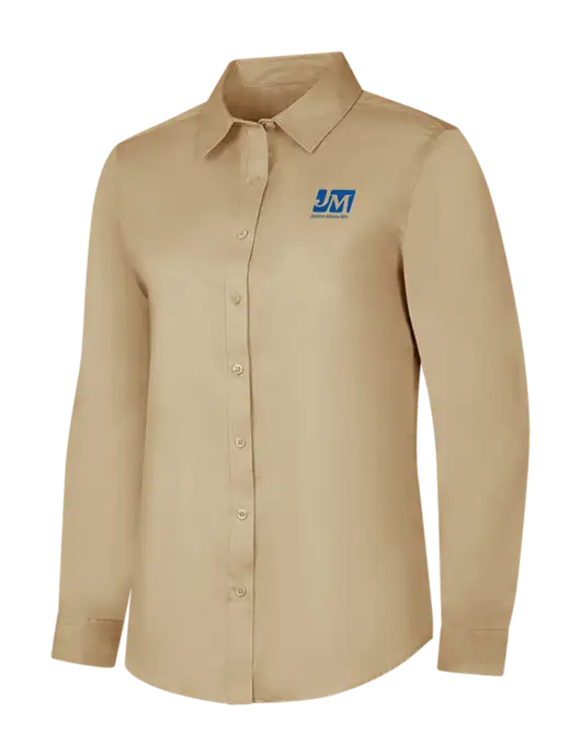 Dark Tan Womens Long Sleeve Superpro React Twill Shirt w/Johns Manville Logo