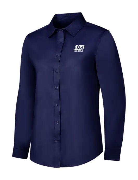 Navy Womens Long Sleeve Superpro React Twill Shirt w/Johns Manville Logo