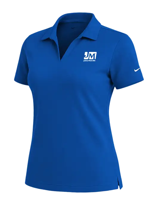 NIKE Royal Womens Dri-Fit Micro Pique Polo w/Johns Manville Logo