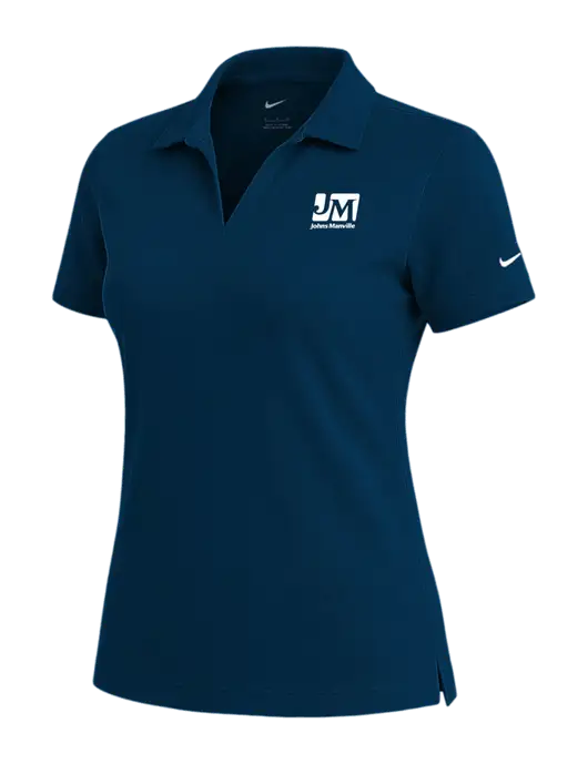 NIKE Navy Womens Dri-Fit Micro Pique Polo w/Johns Manville Logo
