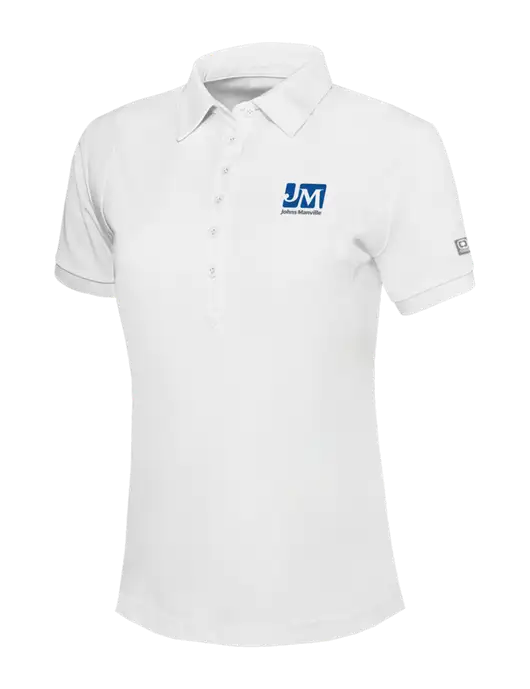 OGIO Womens Bright White Jewel Polo w/Johns Manville Logo