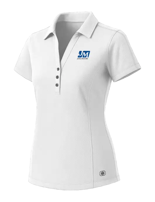 OGIO Womens White ONYX Polo w/Johns Manville Logo