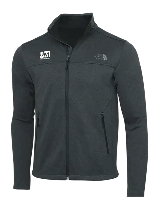 North Face Dark Grey Heather Ridgewall Soft Shell Jacket w/Johns Manville Logo