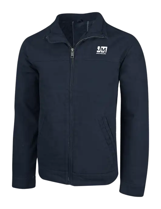Cornerstone Navy Washed Duck Cloth Flannel Lined Work Jacket w/Johns Manville Logo