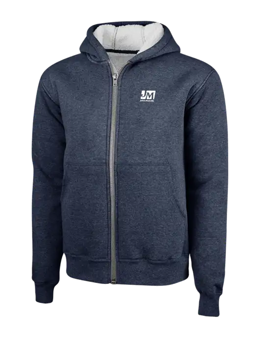 Cornerstone Navy Heavyweight Sherpa Lined Hooded Fleece Jacket w/Johns Manville Logo