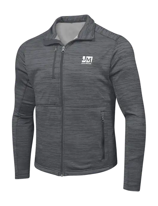 Medium Grey Digi Stripe Fleece Jacket w/Johns Manville Logo