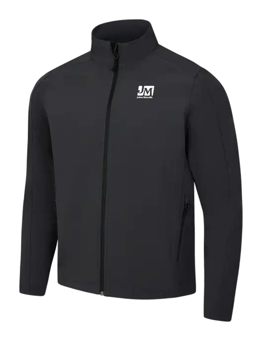 Black Charcoal Heather Core Soft Shell Jacket w/Johns Manville Logo