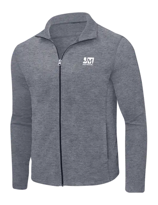 Light Navy Heather Microfleece Full-Zip Jacket w/Johns Manville Logo