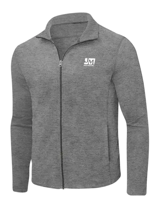 Medium Grey Heather Microfleece Full-Zip Jacket w/Johns Manville Logo