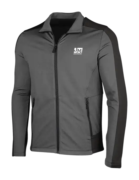 Medium Grey Heather Grid Fleece Jacket w/Johns Manville Logo