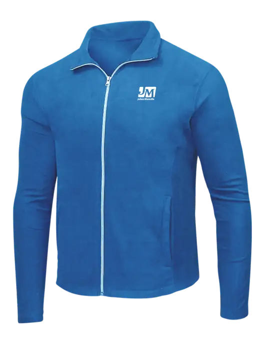 Light Royal Microfleece Jacket w/Johns Manville Logo