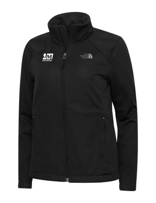 North Face Womens Black Ridgewall Soft Shell Jacket w/Johns Manville Logo