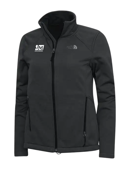 North Face Dark Grey Heather Womens Ridgewall Soft Shell Jacket w/Johns Manville Logo