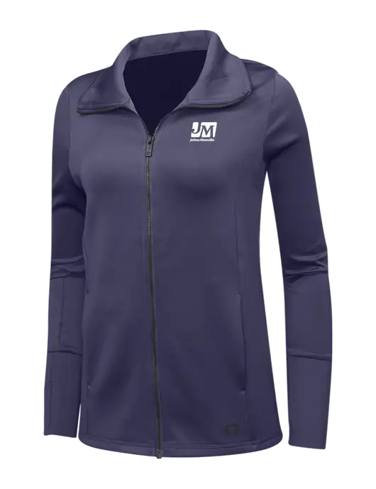 OGIO Navy Womens Endurance Modern Performance Full-Zip w/Johns Manville Logo
