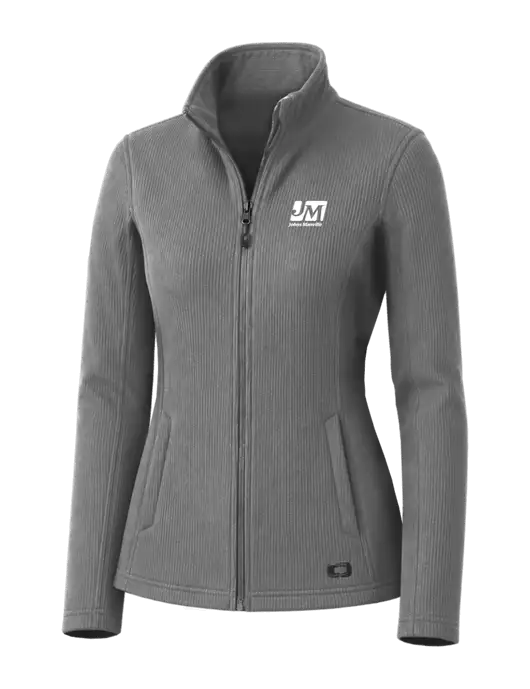 OGIO Medium Grey Womens Grit Fleece Jacket w/Johns Manville Logo