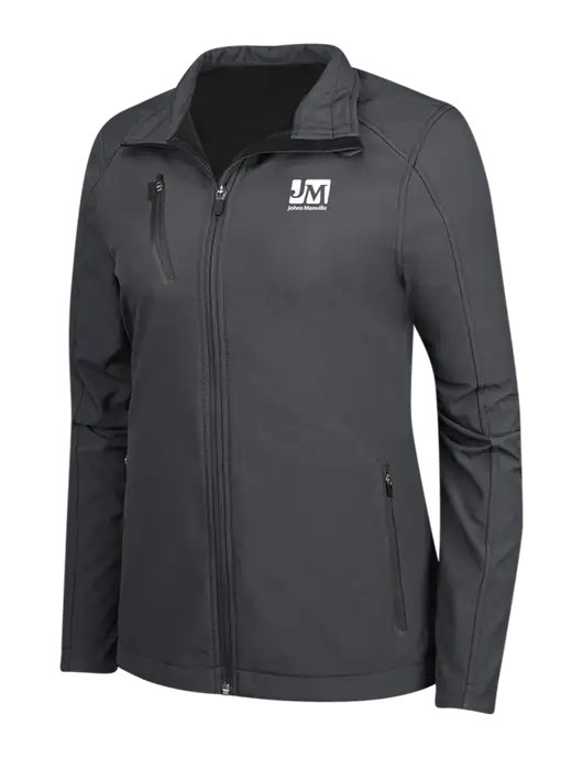 Dark Grey Womens Welded Softshell Jacket w/Johns Manville Logo