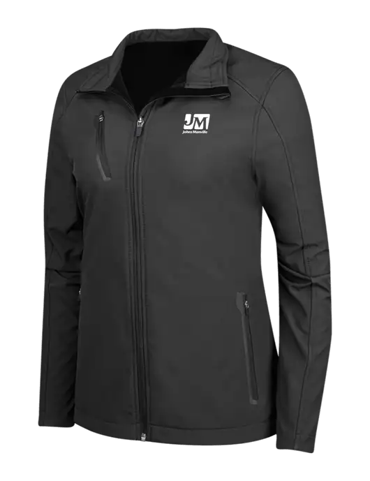 Black Womens Welded Softshell Jacket w/Johns Manville Logo