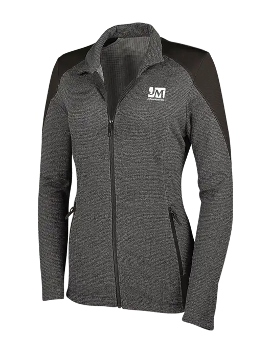 Medium Grey Heather Womens Grid Fleece Jacket w/Johns Manville Logo