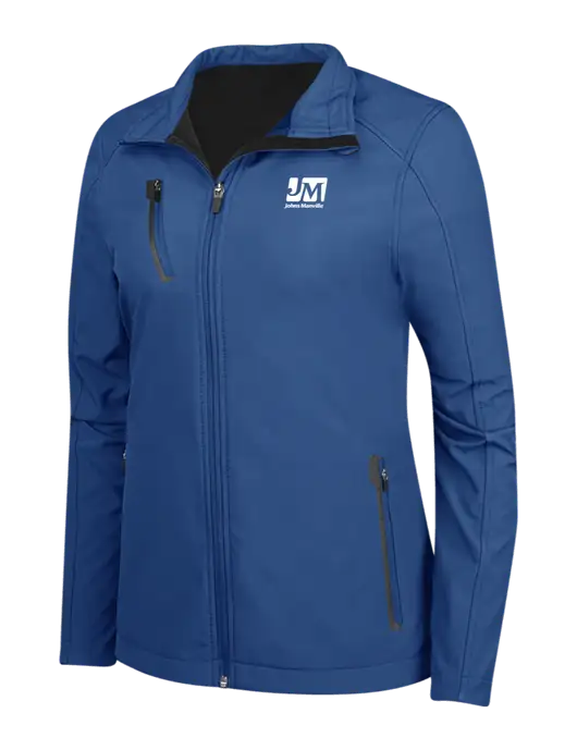 Dark Royal Womens Welded Softshell Jacket w/Johns Manville Logo