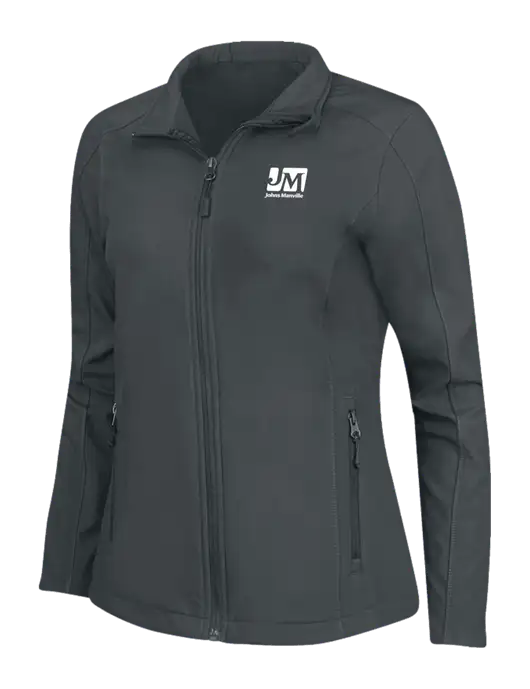 Charcoal Grey Womens Core Soft Shell Jacket w/Johns Manville Logo