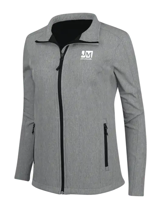 Medium Grey Heather Womens Core Soft Shell Jacket w/Johns Manville Logo