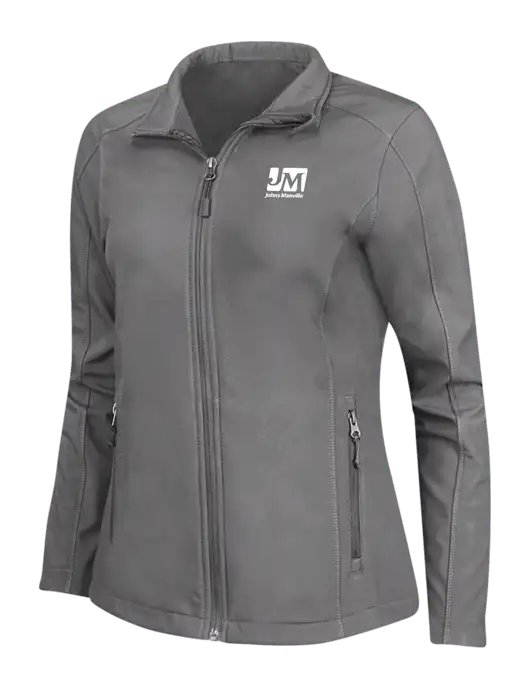 Medium Grey Womens Core Soft Shell Jacket w/Johns Manville Logo