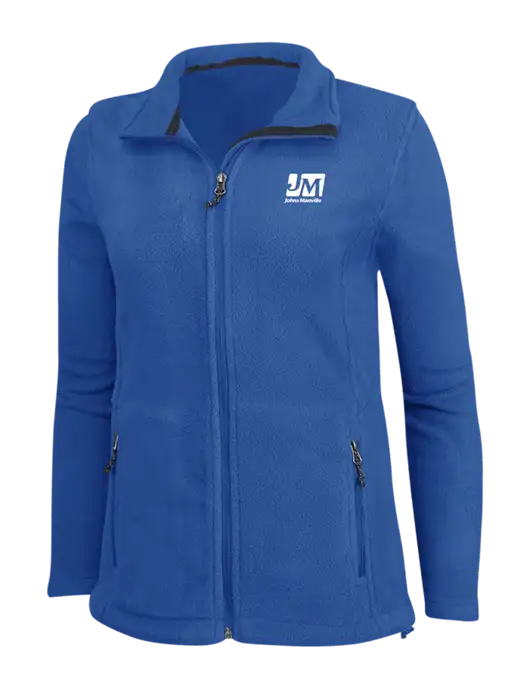Womens Dark Royal Fleece Jacket w/Johns Manville Logo