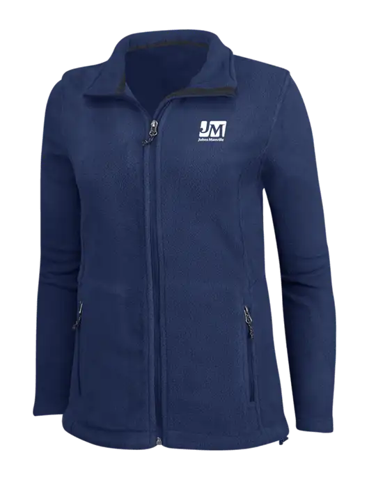 Womens Navy Fleece Jacket w/Johns Manville Logo