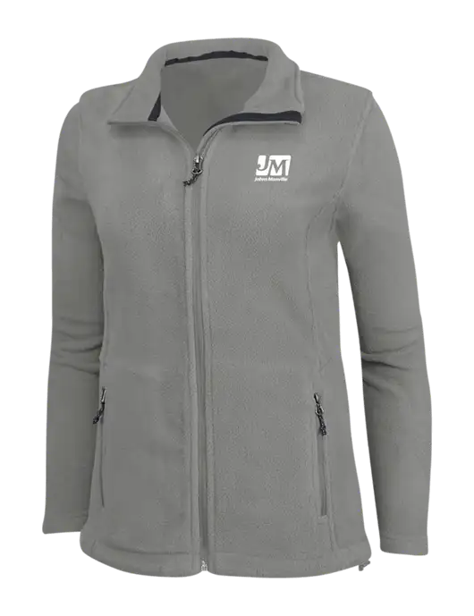 Womens Medium Grey Fleece Jacket w/Johns Manville Logo