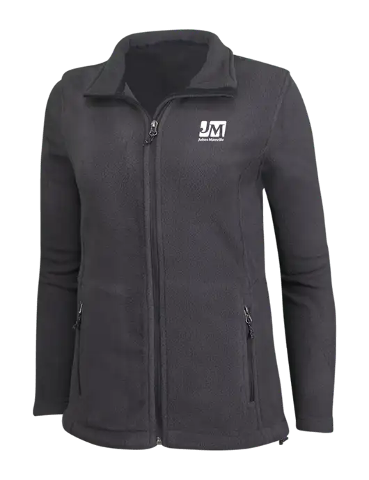 Womens Fleece Dark Grey Jacket w/Johns Manville Logo