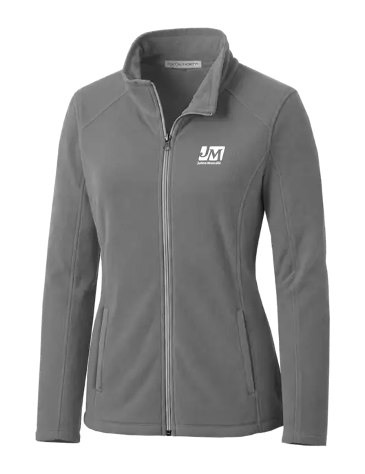Medium Grey Womens Microfleece Jacket w/Johns Manville Logo