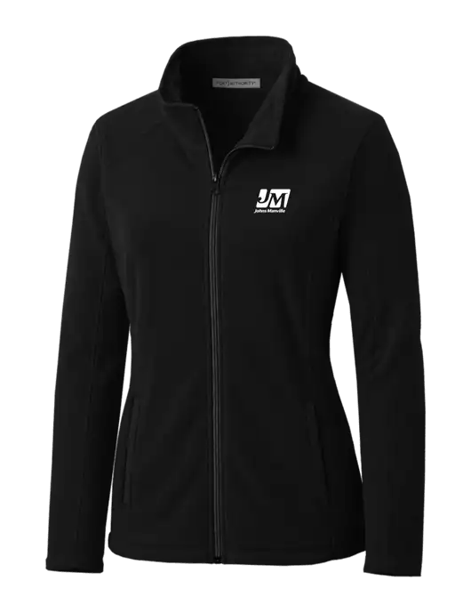 Black Womens Microfleece Jacket w/Johns Manville Logo
