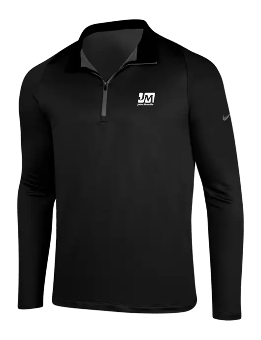 NIKE Black/Dark Grey Dry-Fit Stretch 1/2 Zip Cover-Up w/Johns Manville Logo