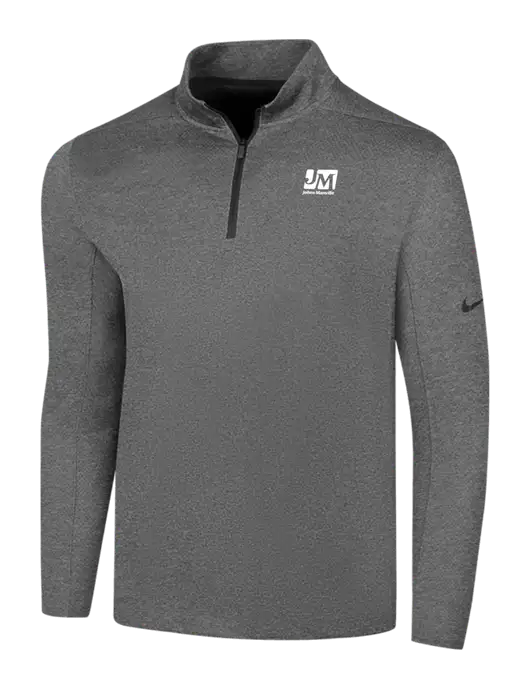 NIKE Dark Grey Heather Dry 1/2 Zip Cover-Up w/Johns Manville Logo