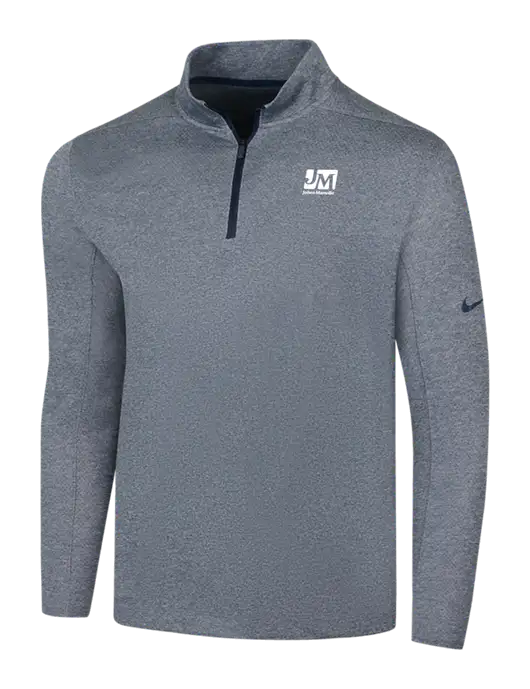 NIKE Navy Heather Dry 1/2 Zip Cover-Up w/Johns Manville Logo