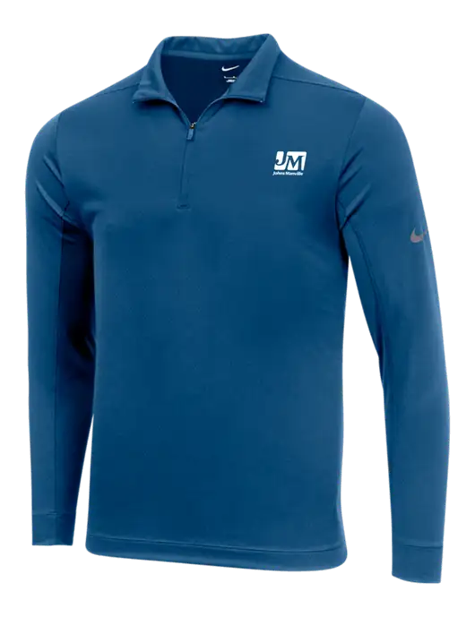 NIKE Dark Royal Dry 1/2 Zip Cover-Up w/Johns Manville Logo