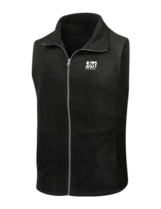 Black Microfleece Vest w/Johns Manville Logo