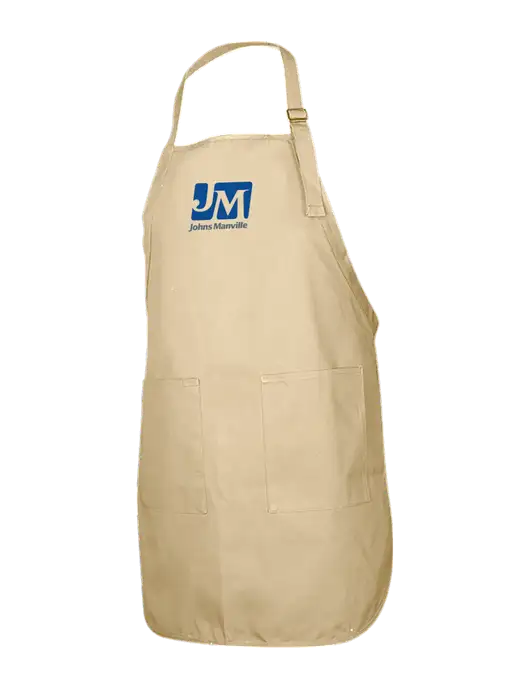 Full-Length Stone Apron With Pockets w/Johns Manville Logo