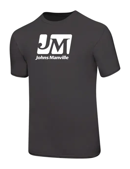 Ring Spun Charcoal 4.5 oz T-Shirt w/Johns Manville Logo