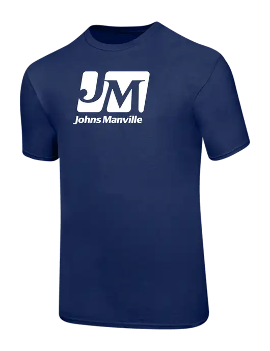 Ring Spun Navy 4.5 oz T-Shirt w/Johns Manville Logo