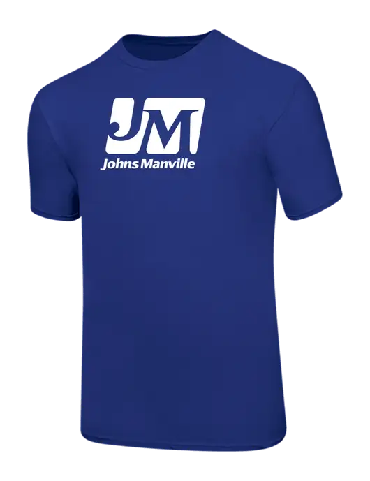 Ring Spun Royal 4.5 oz T-Shirt w/Johns Manville Logo