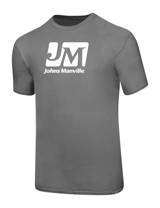 Ring Spun Medium Grey 4.5 oz T-Shirt w/Johns Manville Logo