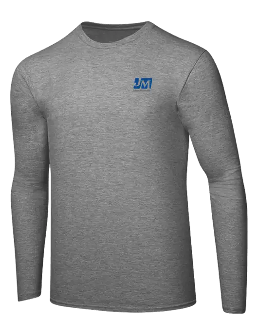 Ring Spun Light Heather Grey 4.5 oz Long Sleeve T-Shirt w/Johns Manville Logo