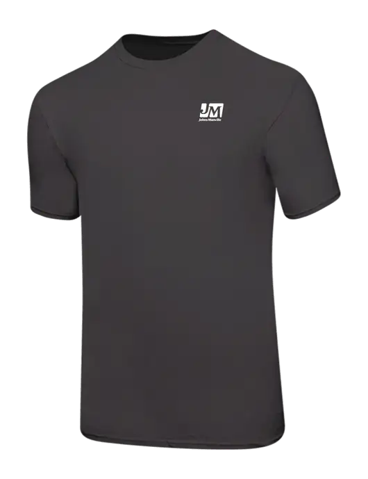 Ring Spun Charcoal 4.5 oz T-Shirt w/Johns Manville Logo