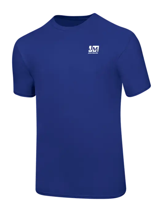 Ring Spun Royal 4.5 oz T-Shirt w/Johns Manville Logo